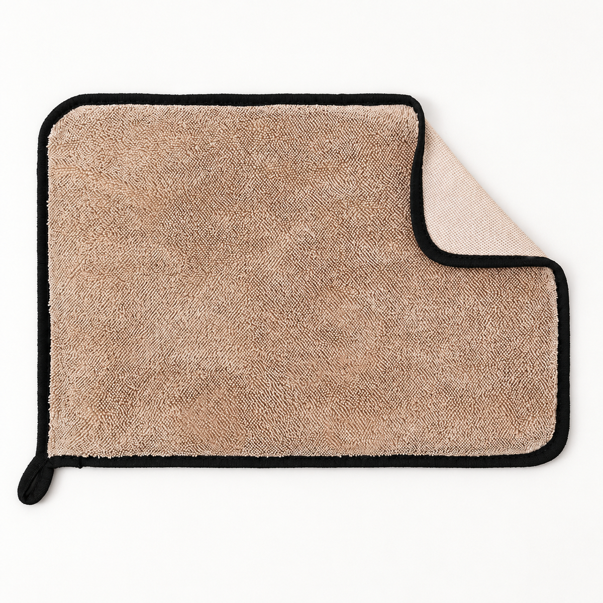 Chiffon Miro Clean beige, face bouclée et revers lisse