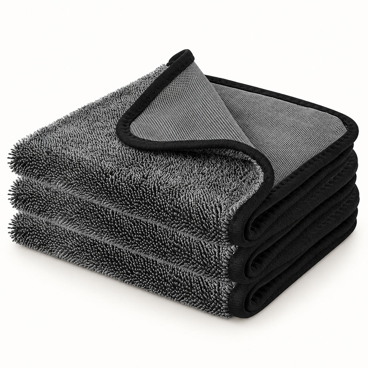 Chiffons Miro Clean gris anthracite pliés